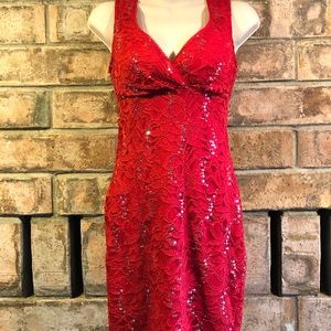 Ruby Rox Red Dress with Sequins